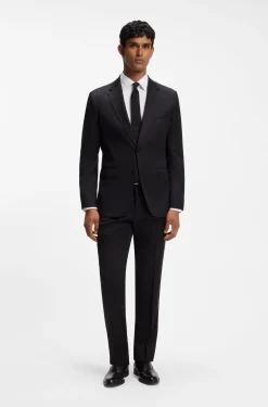 Slim-fit shirt in easy-iron cotton twill