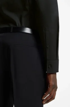 Slim-fit shirt in easy-iron cotton poplin