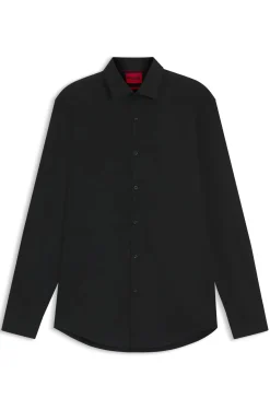 Slim-fit shirt in easy-iron cotton poplin