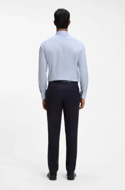 Slim-fit shirt in easy-iron cotton twill