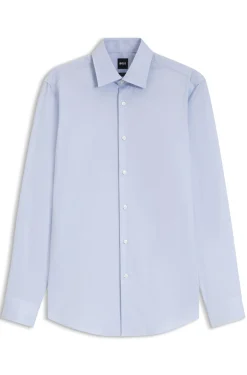 Slim-fit shirt in easy-iron cotton twill