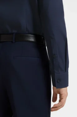 Slim-fit shirt in easy-iron cotton poplin