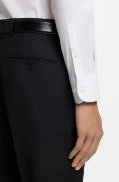 Slim-fit shirt in easy-iron stretch-cotton poplin