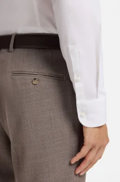Slim-fit shirt in easy-iron stretch cotton