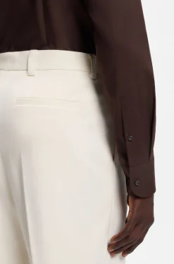 Slim-fit shirt in easy-iron stretch-cotton poplin