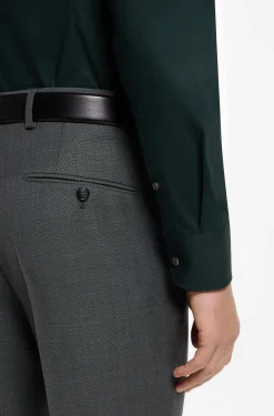 Slim-fit shirt in easy-iron stretch-cotton poplin