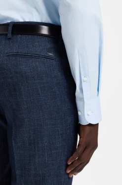 Slim-fit shirt in easy-iron stretch cotton