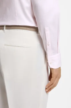 Slim-fit shirt in easy-iron striped stretch cotton
