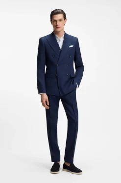 Slim-fit shirt in herringbone-stripe cotton