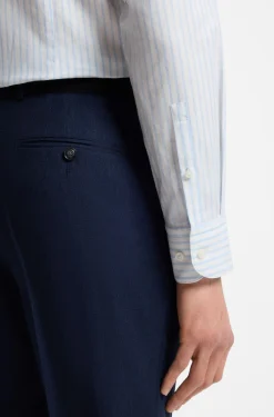Slim-fit shirt in herringbone-stripe cotton