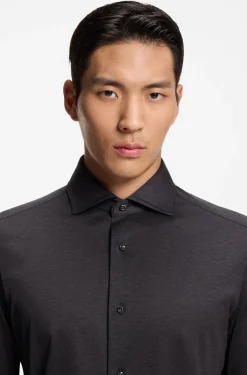 Slim-fit shirt in Italian-made cotton