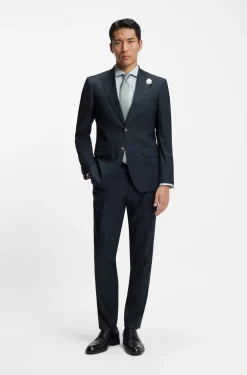 Slim-fit shirt in Italian-made cotton chambray
