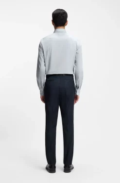 Slim-fit shirt in Italian-made cotton chambray