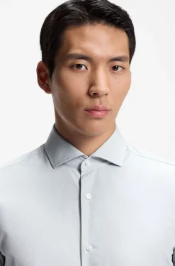 Slim-fit shirt in Italian-made cotton chambray
