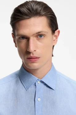 Slim-fit shirt in Italian-made linen