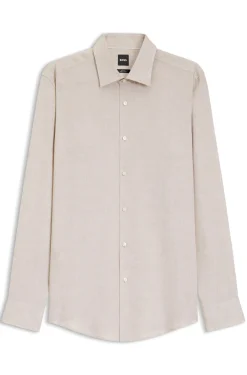 Slim-fit shirt in Italian-made linen