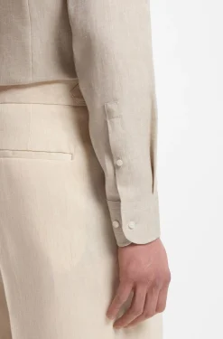 Slim-fit shirt in Italian-made linen