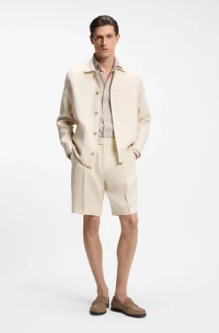 Slim-fit shirt in Italian-made linen