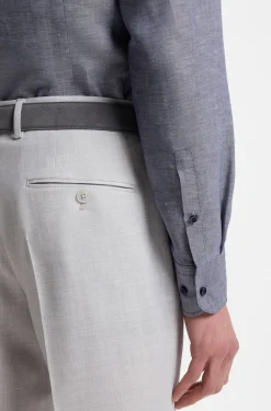 Slim-fit shirt in linen-blend twill
