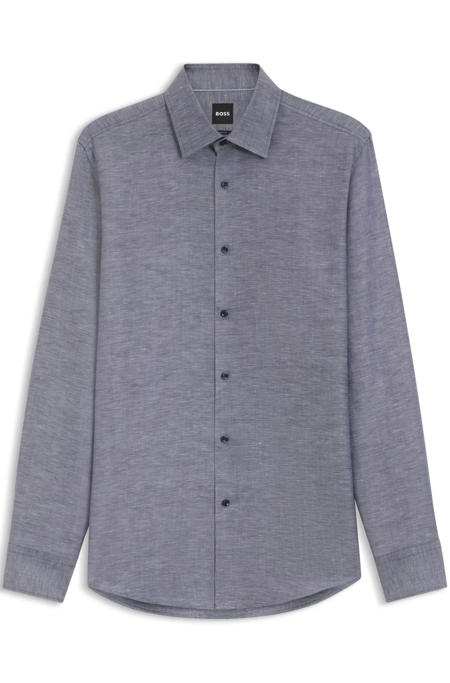 Slim-fit shirt in linen-blend twill
