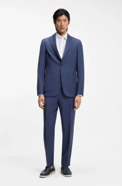 Slim-fit shirt in linen-blend twill