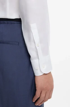 Slim-fit shirt in linen-blend twill