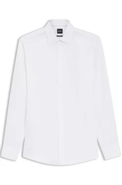 Slim-fit shirt in linen-blend twill