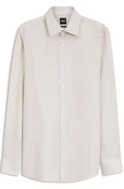 Slim-fit shirt in linen-blend twill