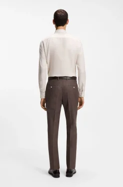 Slim-fit shirt in linen-blend twill