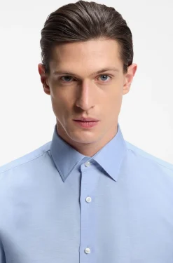 Slim-fit shirt in linen-blend twill