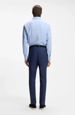 Slim-fit shirt in linen-blend twill