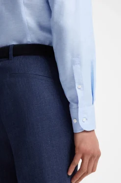 Slim-fit shirt in linen-blend twill