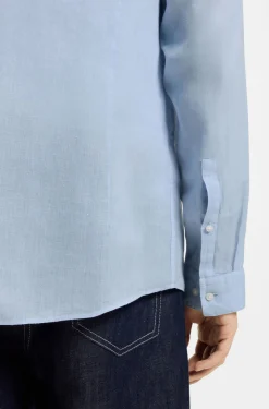 Slim-fit shirt in linen canvas