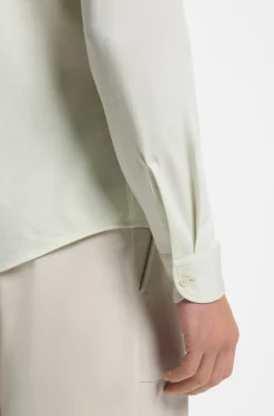 Slim-fit shirt in melange cotton jersey