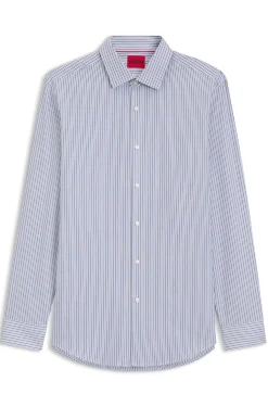 Slim-fit shirt in Oxford cotton with barrel cuffs