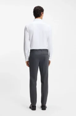 Slim-fit shirt in performance-stretch structured jersey