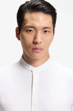 Slim-fit shirt in performance-stretch jersey