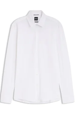 Slim-fit shirt in performance-stretch jersey