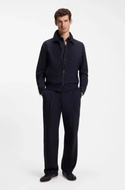 Slim-fit shirt in performance-stretch jersey