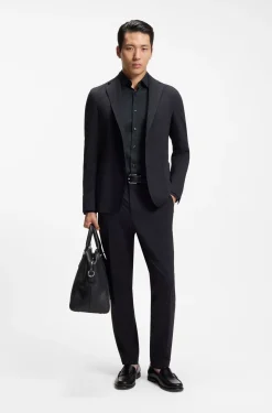 Slim-fit shirt in performance-stretch twill