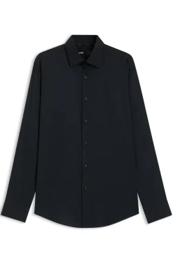 Slim-fit shirt in performance-stretch twill