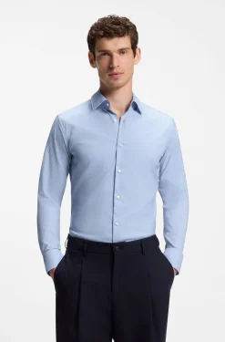 Slim-fit shirt in performance-stretch twill