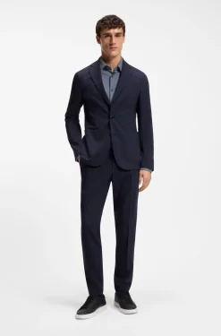 Slim-fit shirt in performance-stretch jersey