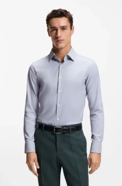 Slim-fit shirt in performance-stretch twill