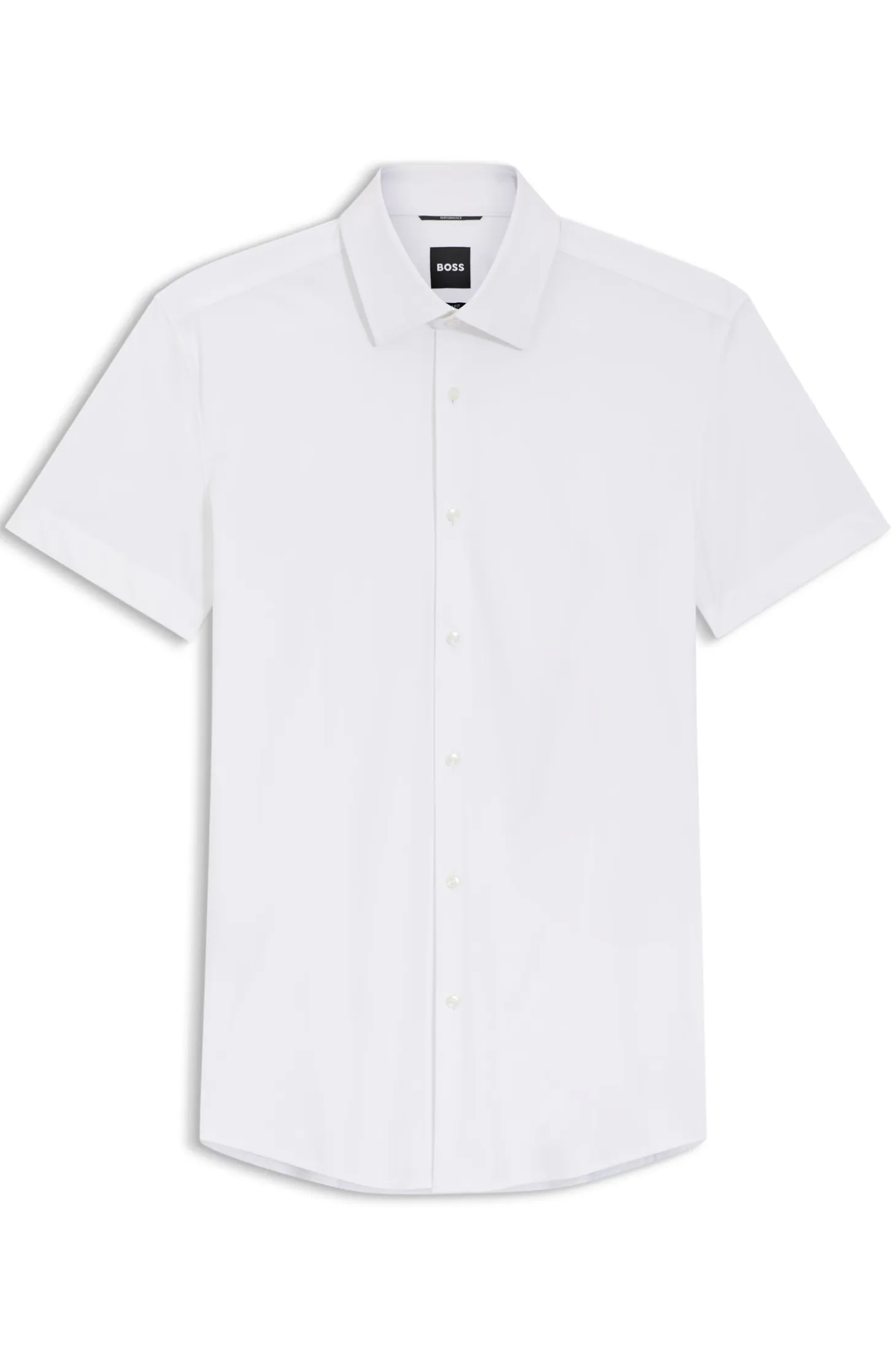 Slim-fit shirt in performance-stretch jersey