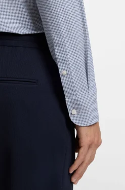 Slim-fit shirt in printed performance-stretch jersey