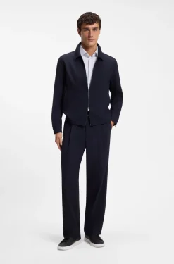 Slim-fit shirt in printed performance-stretch fabric