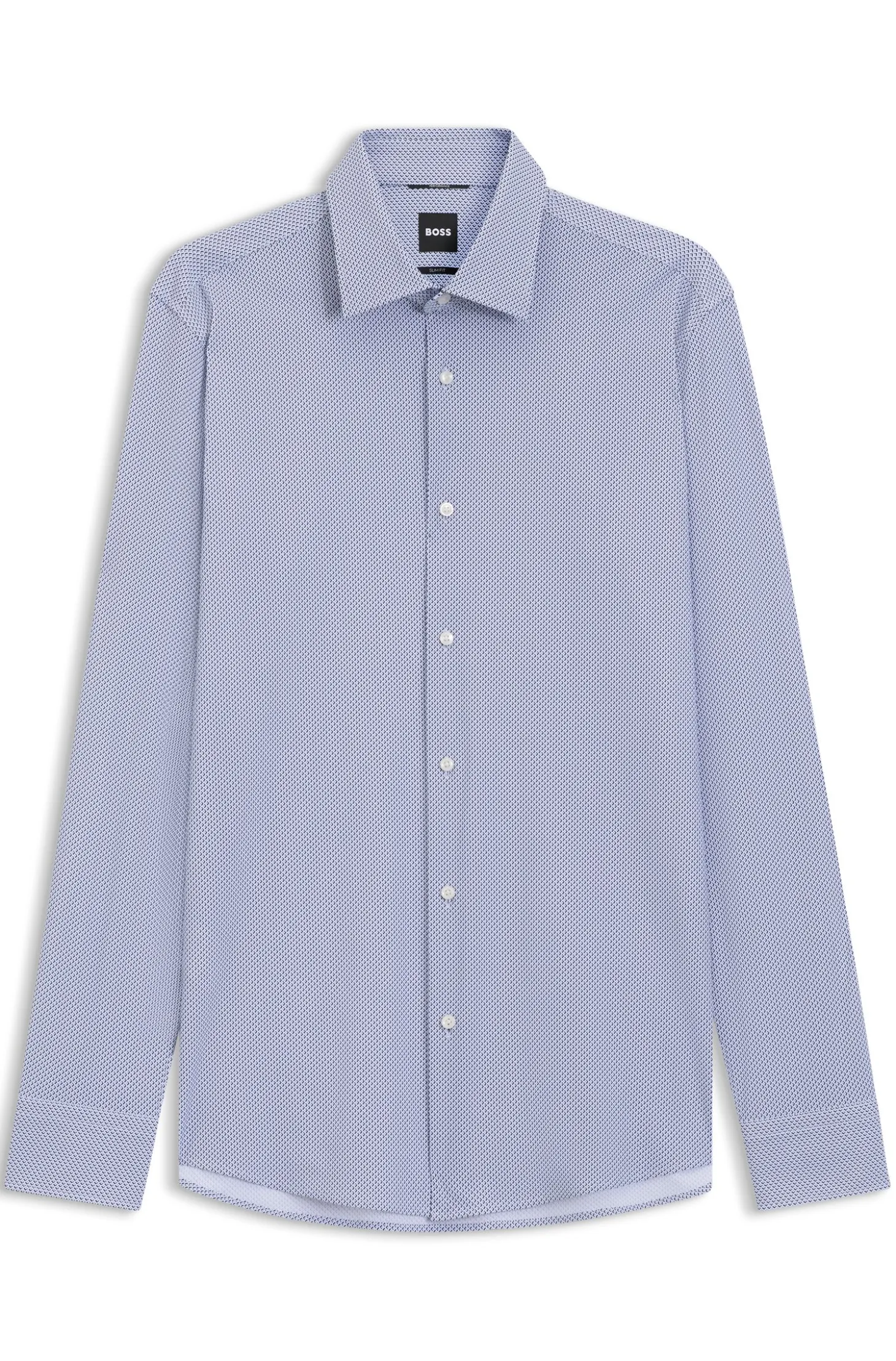 Slim-fit shirt in printed performance-stretch fabric