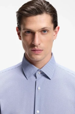 Slim-fit shirt in printed performance-stretch fabric