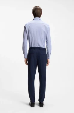 Slim-fit shirt in printed performance-stretch fabric